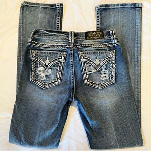 Miss Me Boot Cut Jeans with Embellished Pockets
